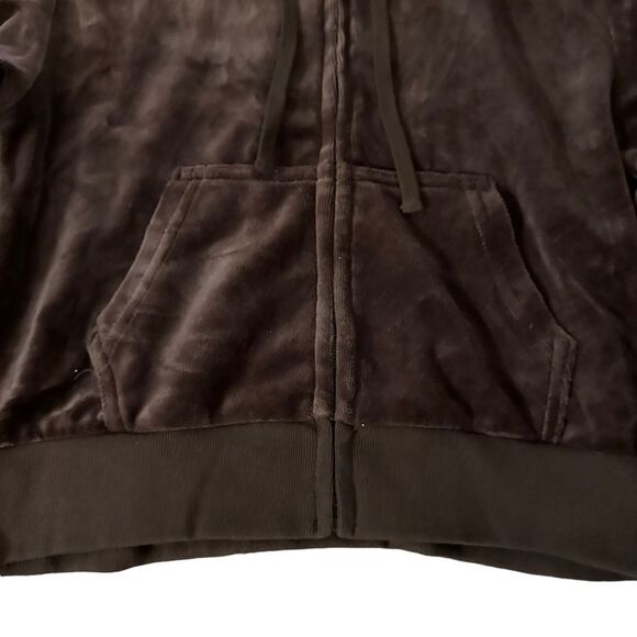John Galt ~ NWT Brown Velour zipped hoodie ~ one size ~ please see measurements - Picture 5 of 10